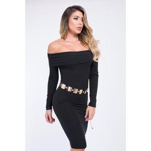 Off the shoulder knit dress